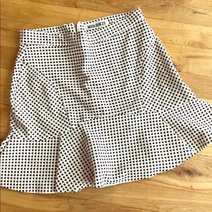 B&W Houndstooth Mini Skirt with Ruffled Hem